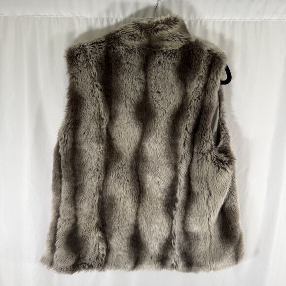 Outdoor Edition Parkhurst Faux Fur Vest Women's Large Brown Grey Full Zip - Picture 9 of 11